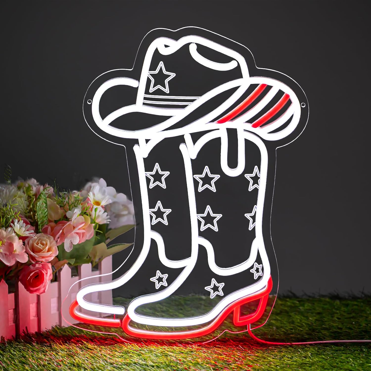 Boots - Cowboy-Stiefel und Hut LED-Neonschild USB-betriebenes Neonlicht