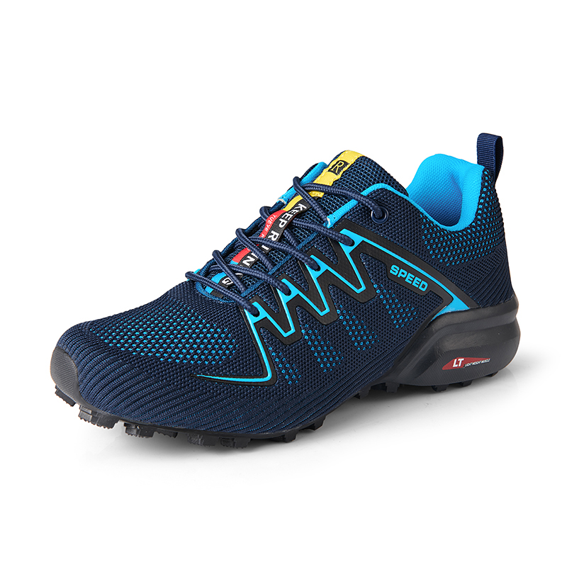 MTB-Radschuhe, Herren-Motorrad – Knit Fabric Lace Up Sneakers Bewertung und Preis
