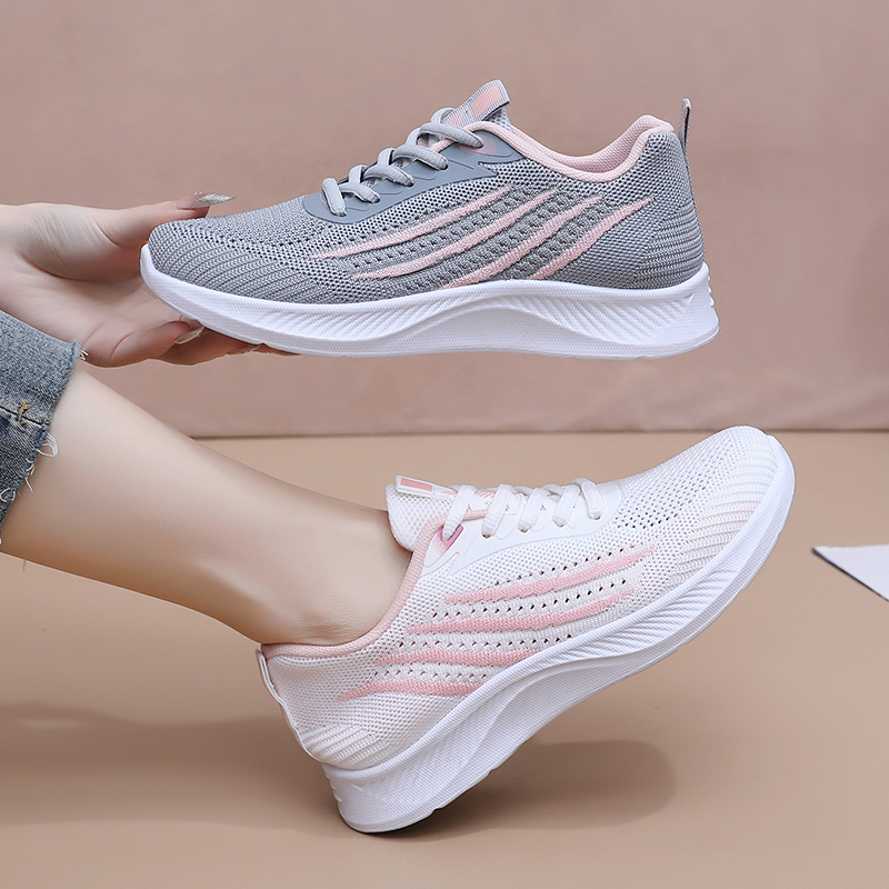 Damen Herbst Mesh Freizeitschu – Knit Fabric Lace Up Sneakers Bewertung und Preis