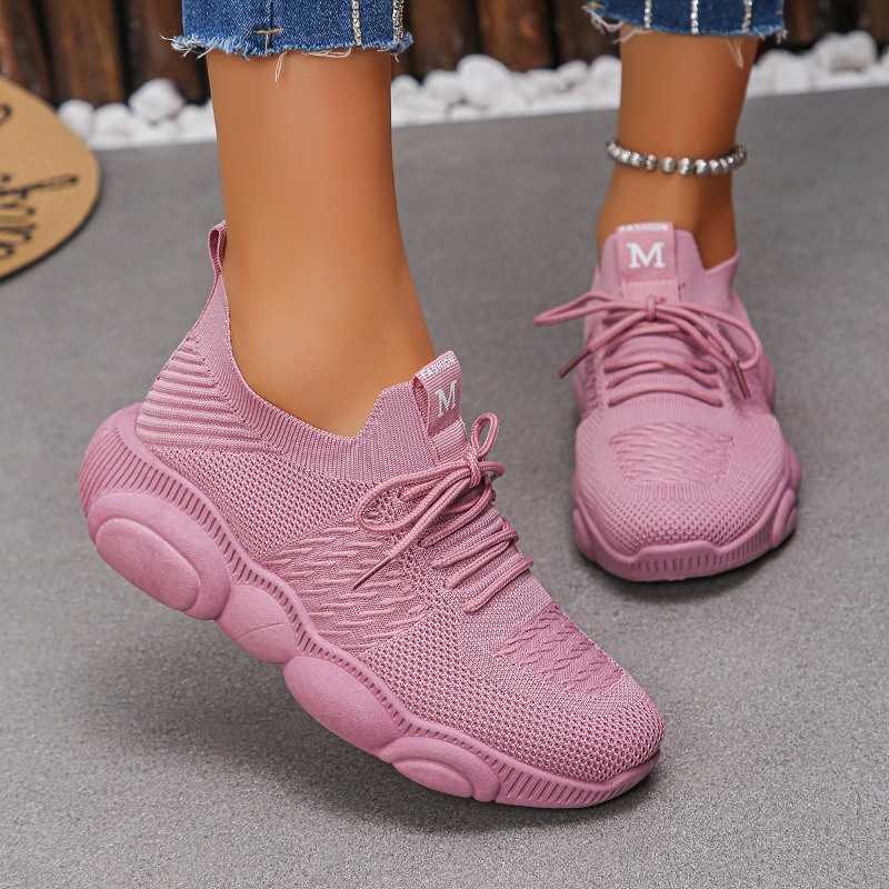 Damen-Sneaker Neue Trendige Ei – Knit Fabric Lace Up Sneakers Bewertung und Preis